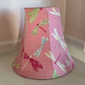 Firefly Pink & Yellow Cloth Lampshade, Lined